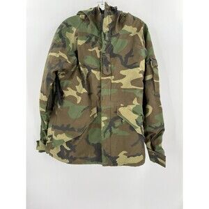 US Army ECWCS Parka Jacket Mens Small Woodland Camo Cold Weather Hooded Military